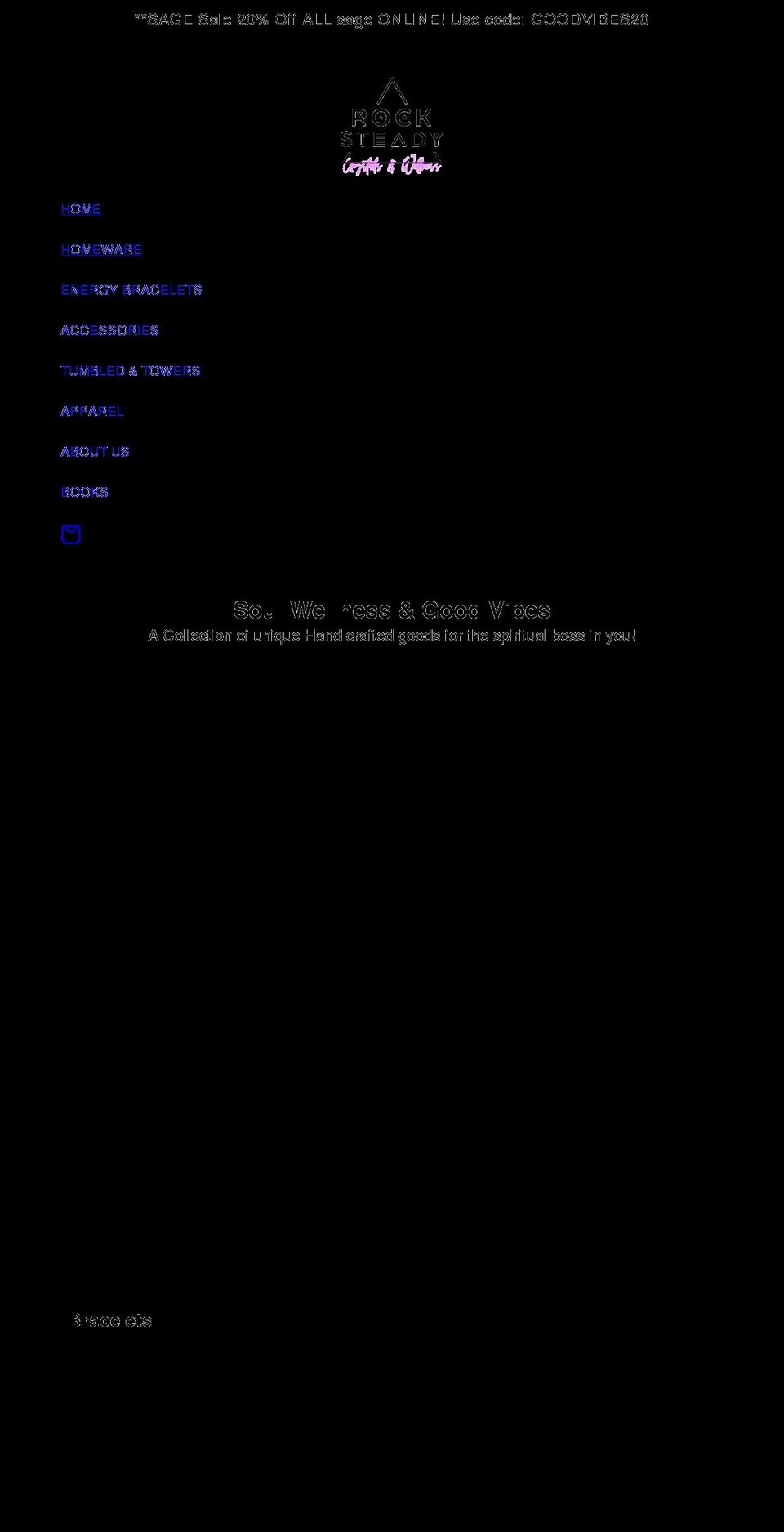 rocksteadyvibe.com shopify website screenshot