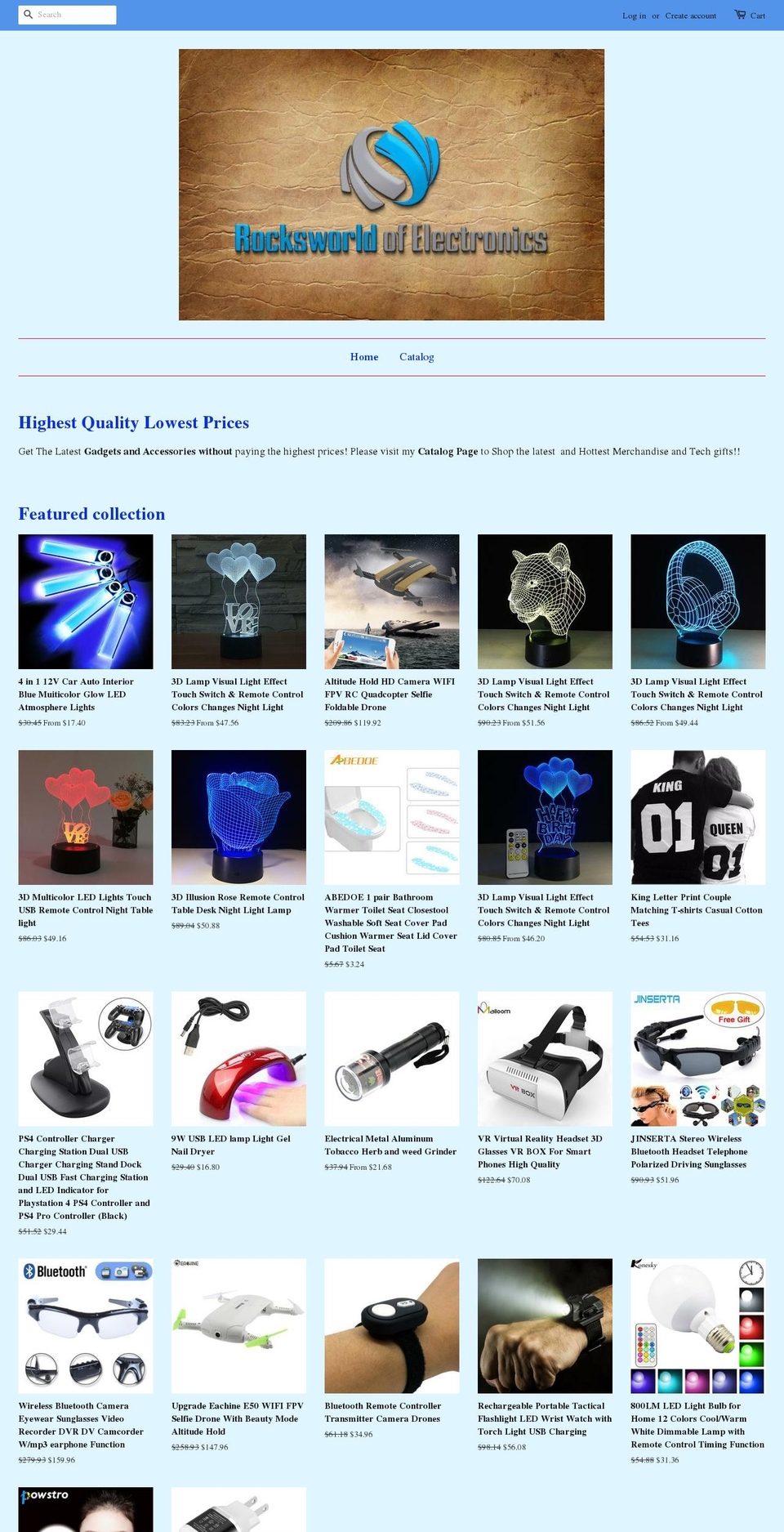 rocksworldofelectronics.com shopify website screenshot