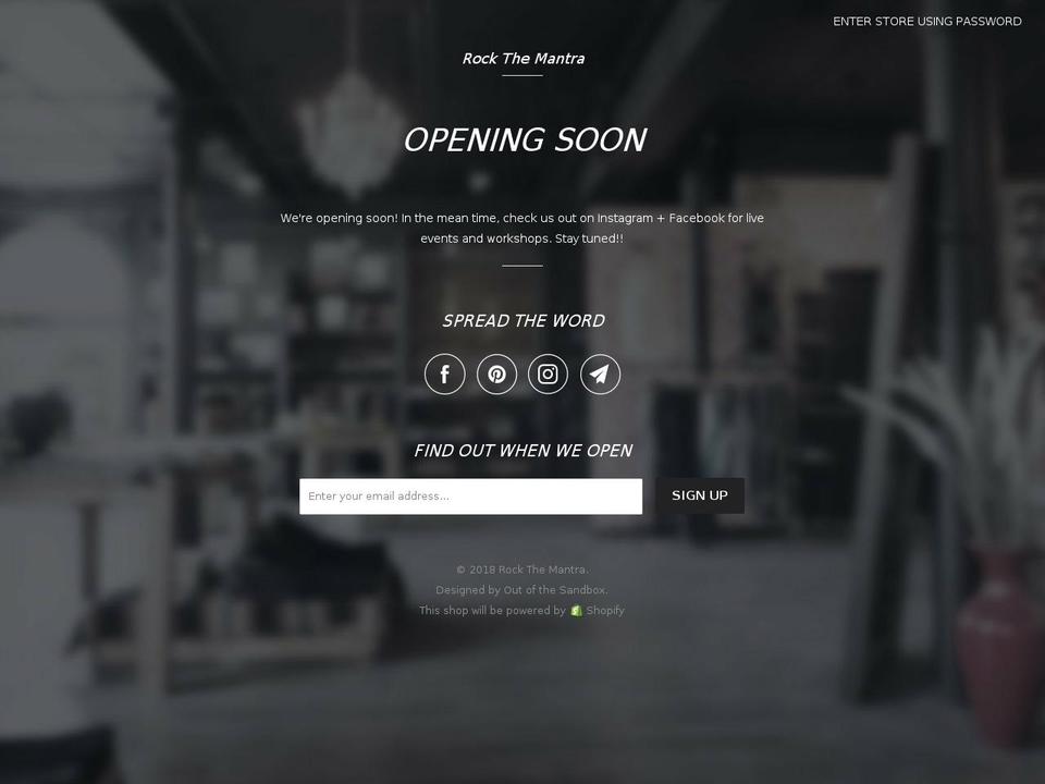 rockthemantra.com — Shopify storefront screenshot