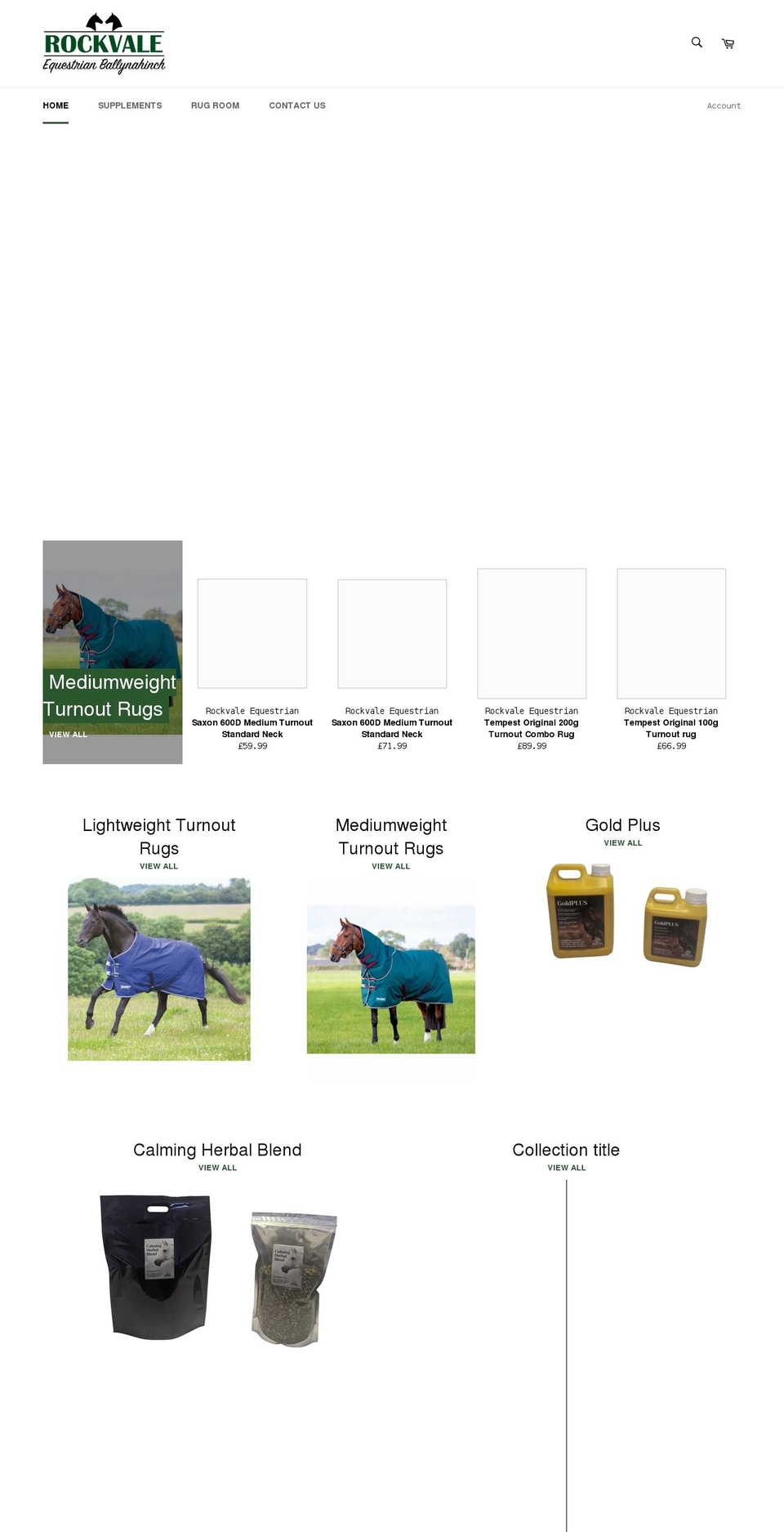 rockvale-equestrian.co.uk shopify website screenshot