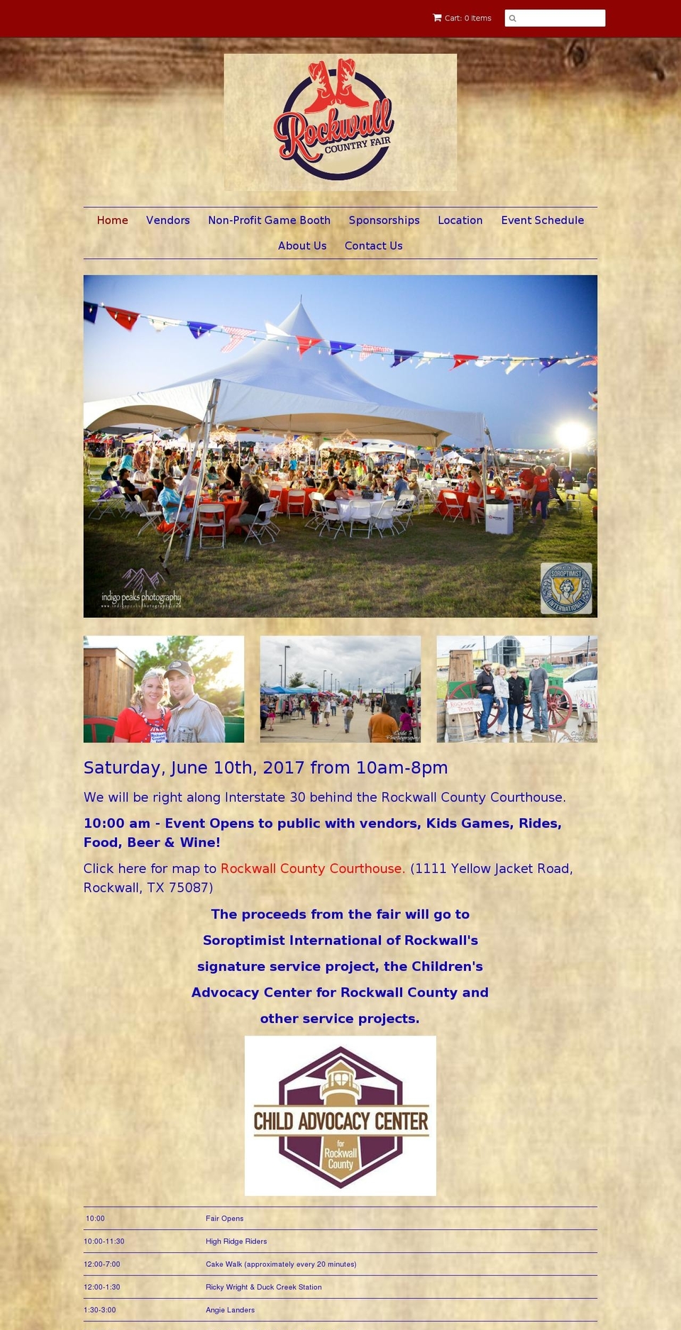 rockwallcountryfair.com shopify website screenshot