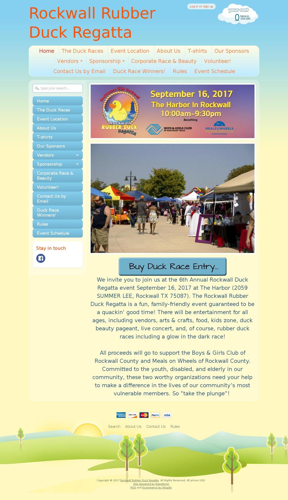 rockwallduckrace.com shopify website screenshot