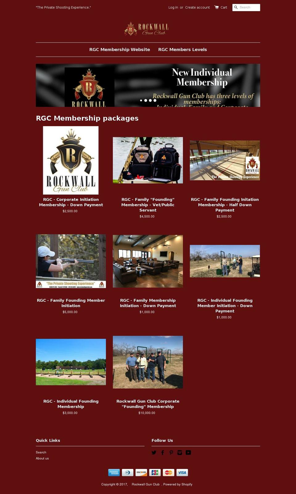 rockwallgunrange.com shopify website screenshot