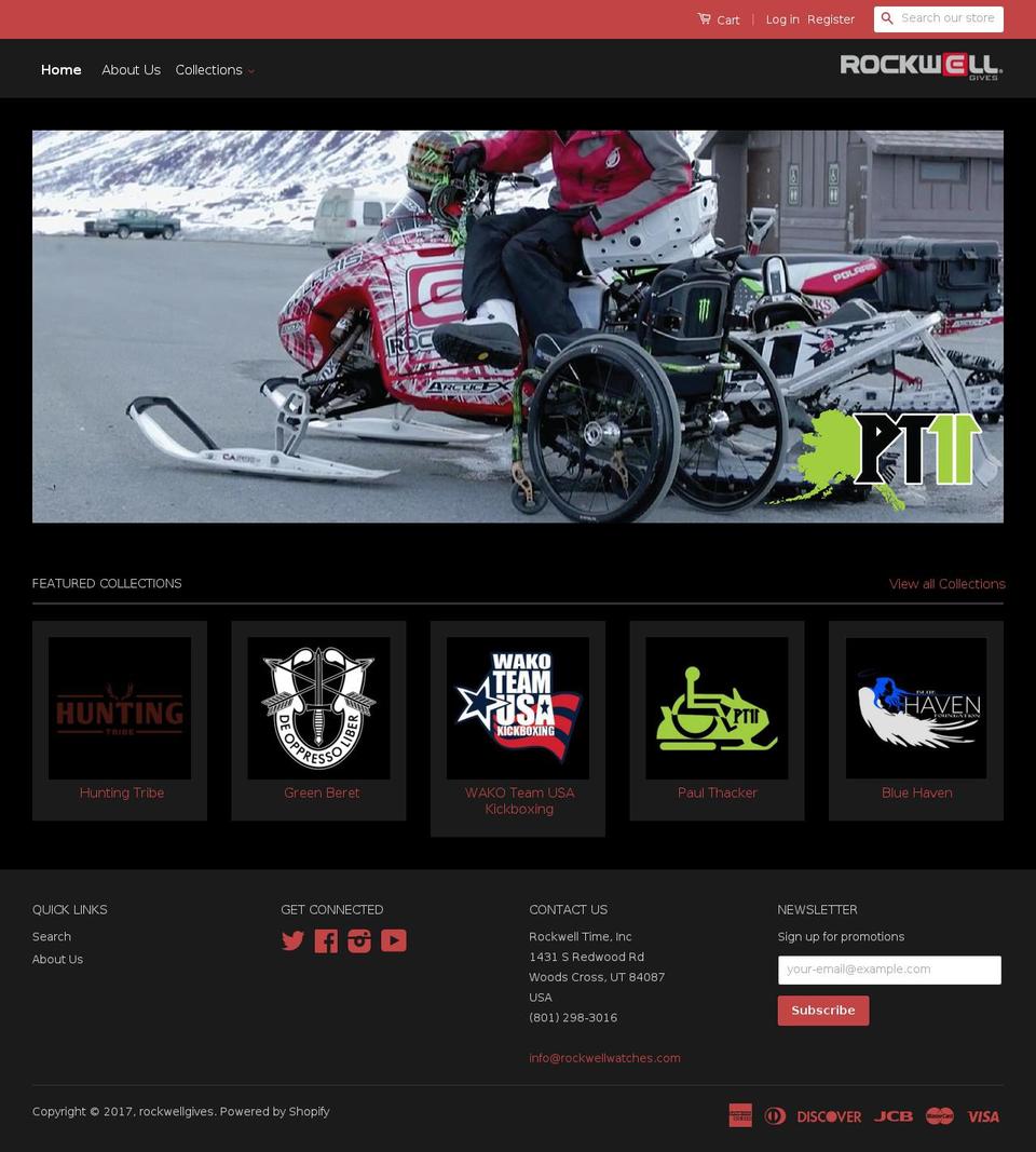 rockwellgives.com shopify website screenshot