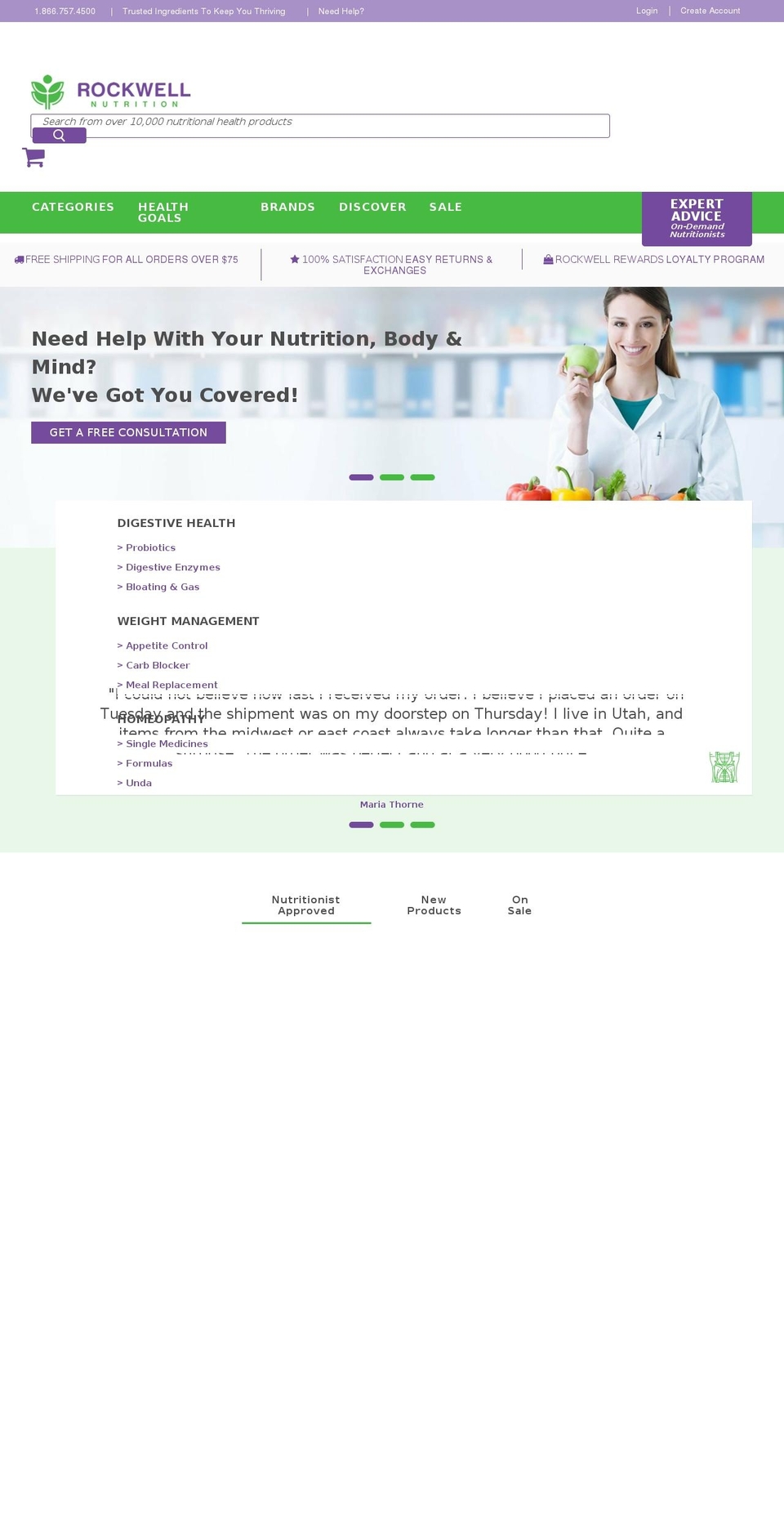 rockwellnutrition.com — Shopify storefront screenshot