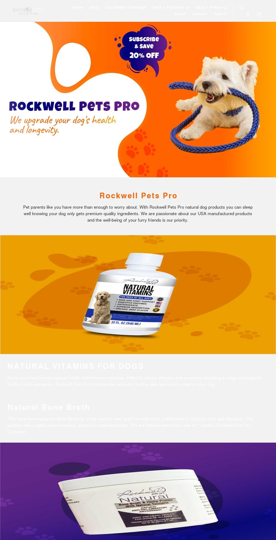 rockwellpetspro.com shopify website screenshot