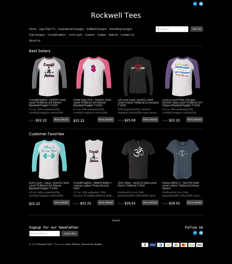 rockwelltees.com shopify website screenshot