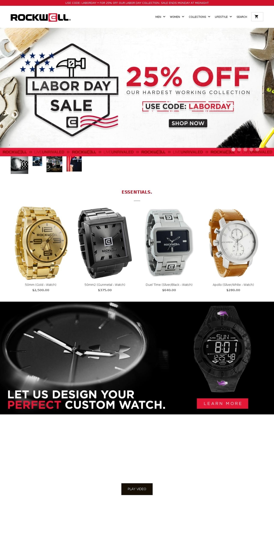 rockwelltimekeepers.com — Shopify storefront screenshot