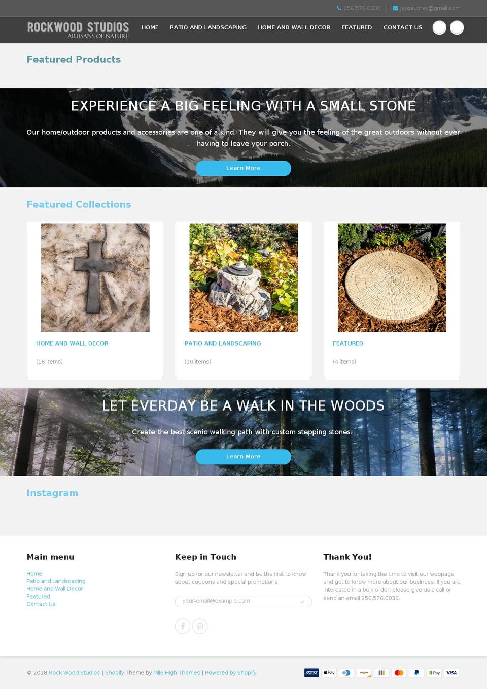 rockwoodstudios.com — Shopify storefront screenshot