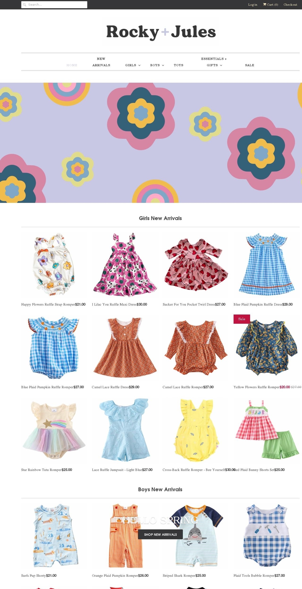 rockyandjules.com shopify website screenshot