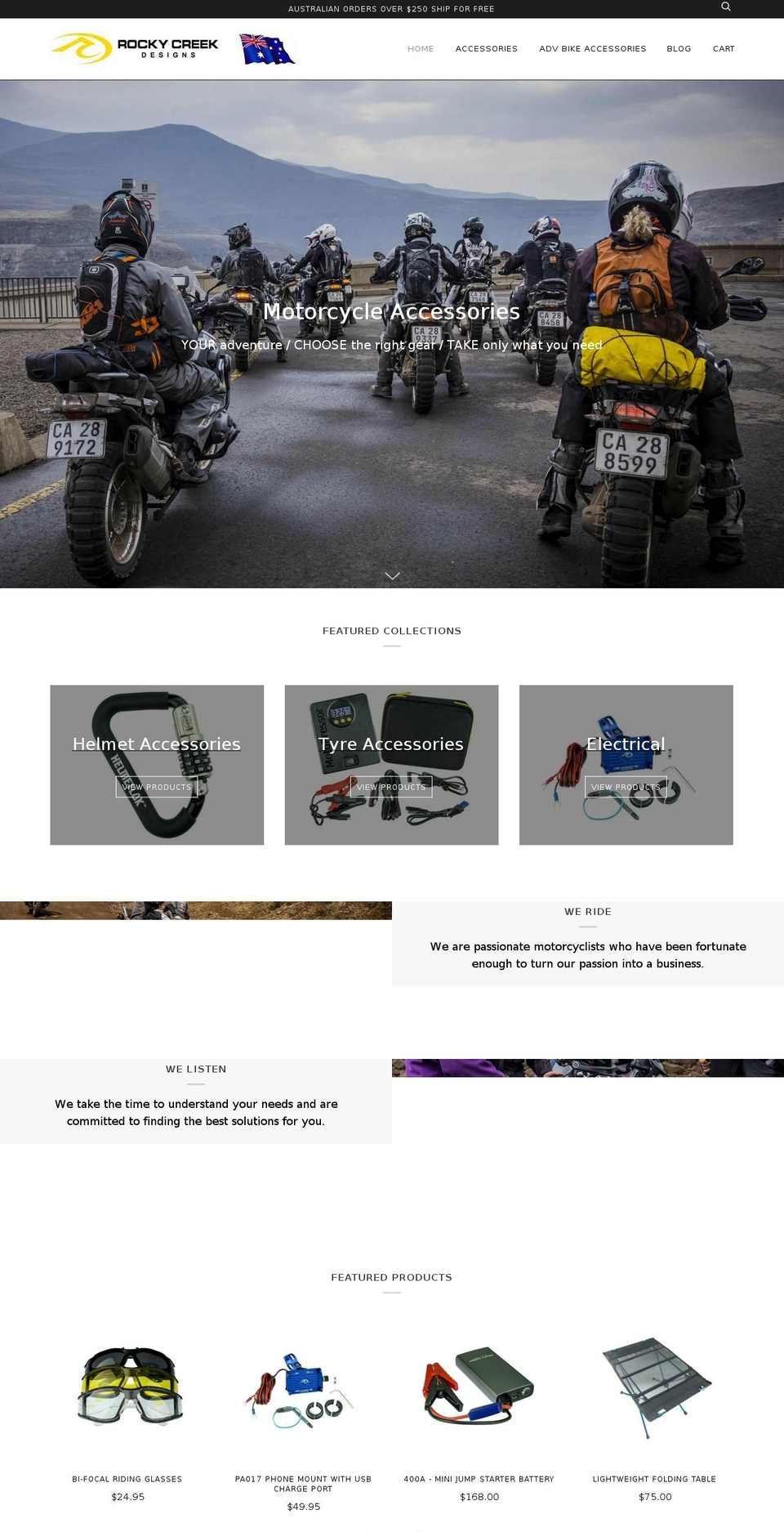 rockycreekdesigns.com.au shopify website screenshot