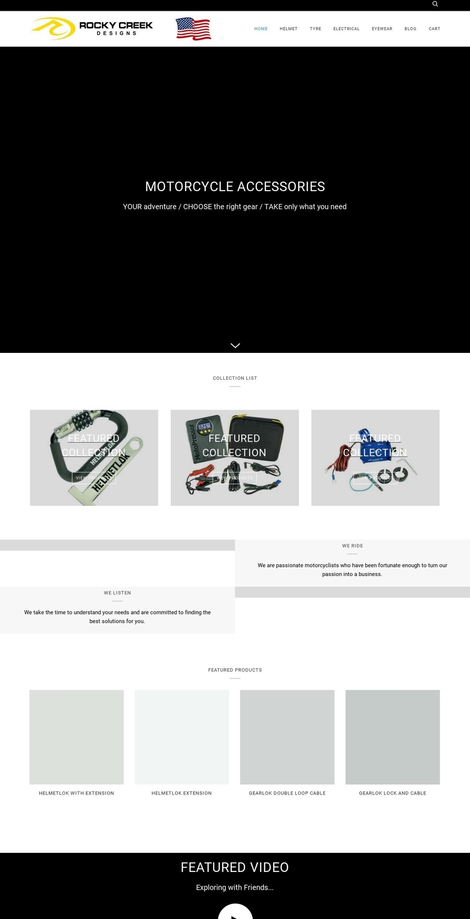 rockycreekdesigns.com shopify website screenshot