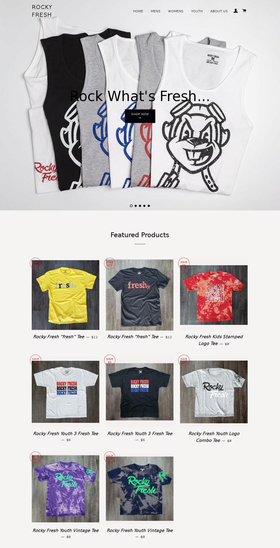 rockyfresh.com — Shopify storefront screenshot