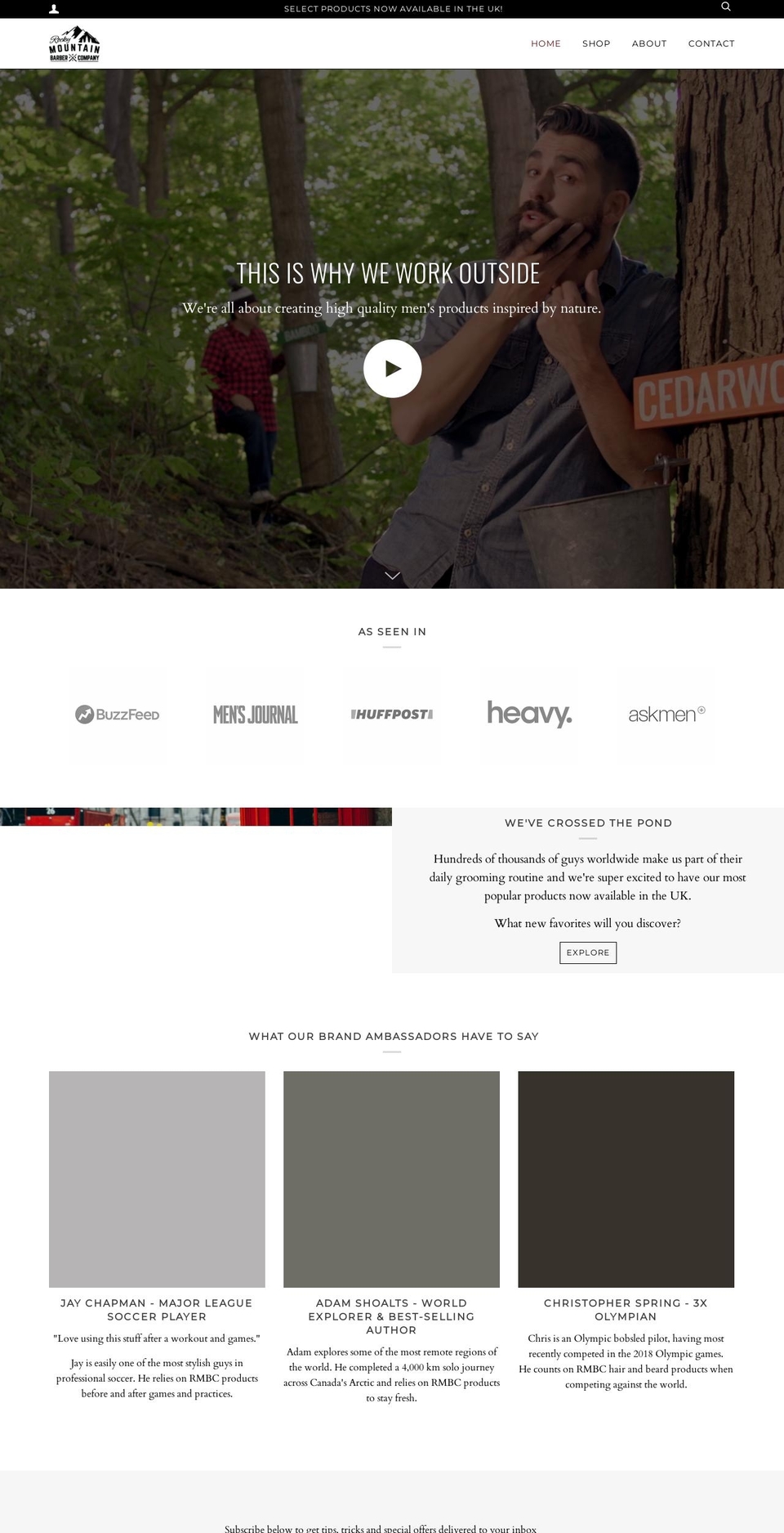 rockymountainbarber.co.uk shopify website screenshot