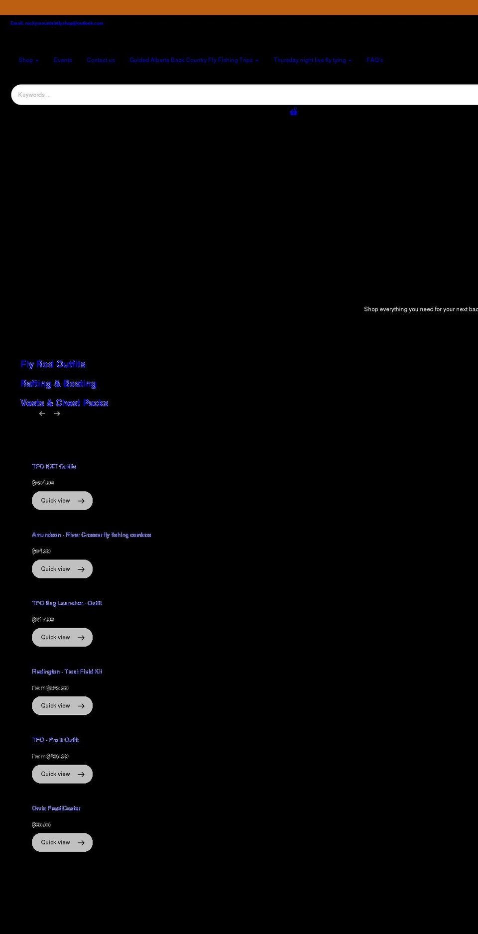 rockymountainflyshop.net shopify website screenshot