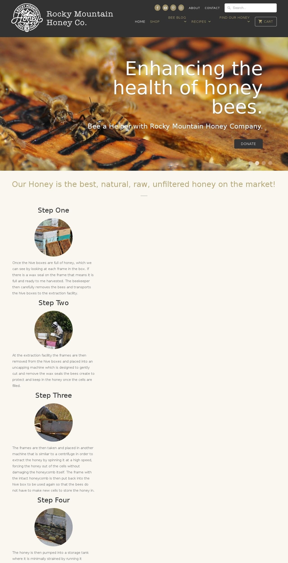 rockymountainhoneyco.com shopify website screenshot
