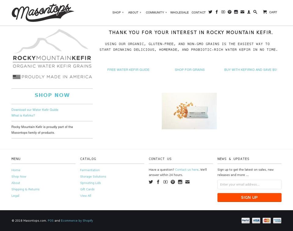 rockymountainkefir.com — Shopify storefront screenshot