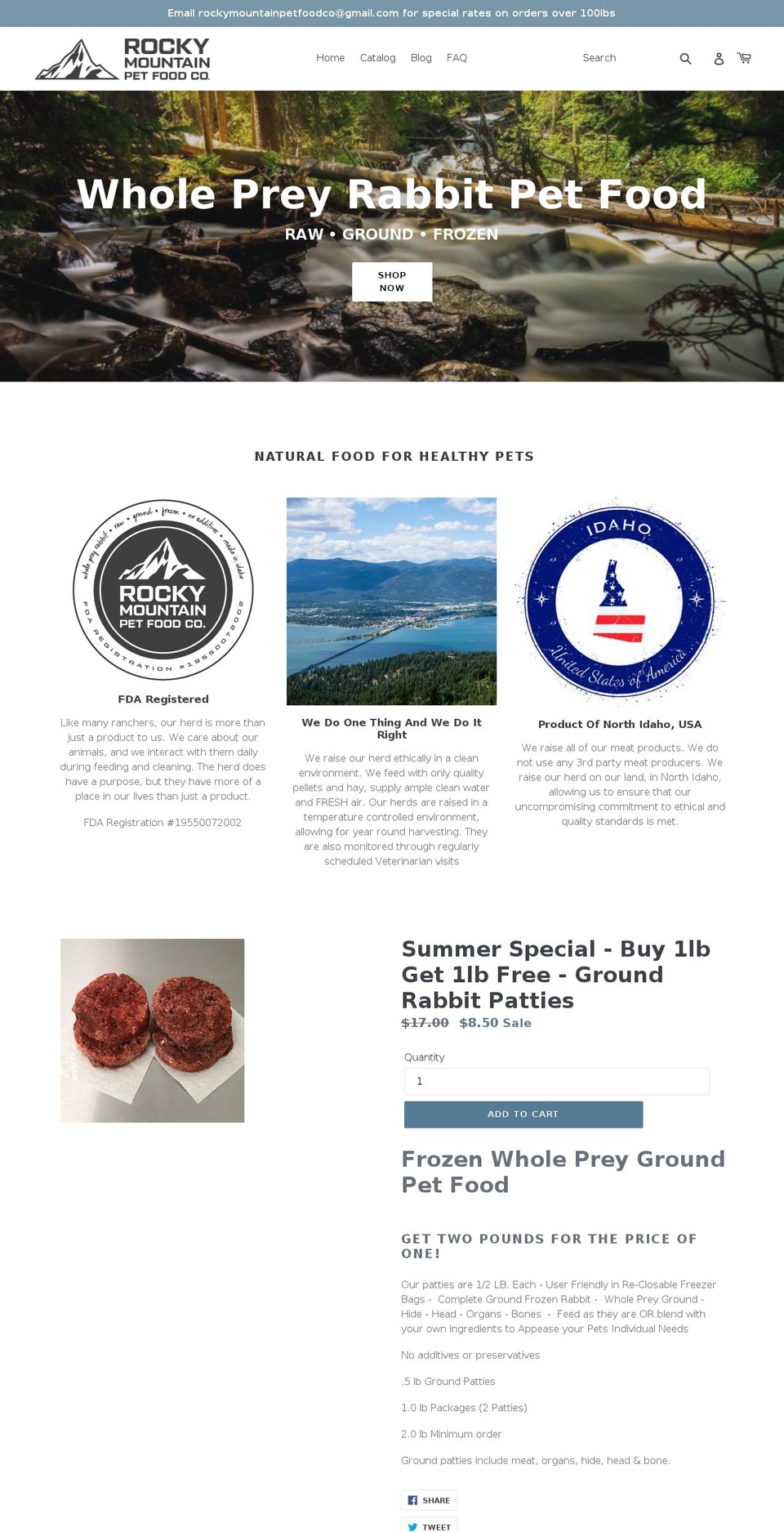 rockymountainpetfood.com — Shopify storefront screenshot
