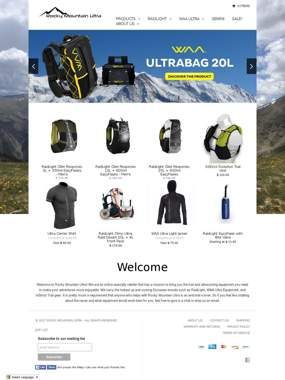 limitless Shopify theme site example rockymountainultra.com
