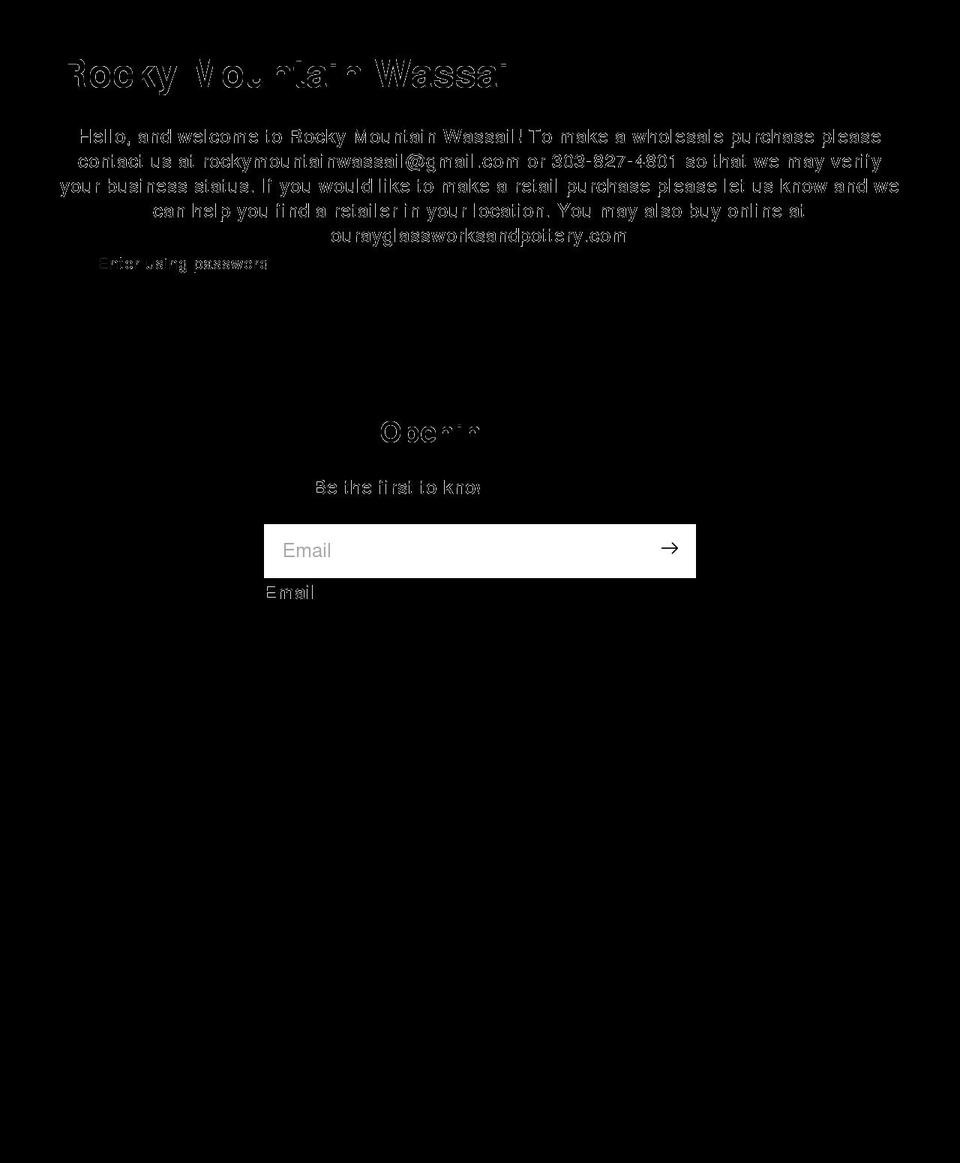 rockymountainwassail.com shopify website screenshot