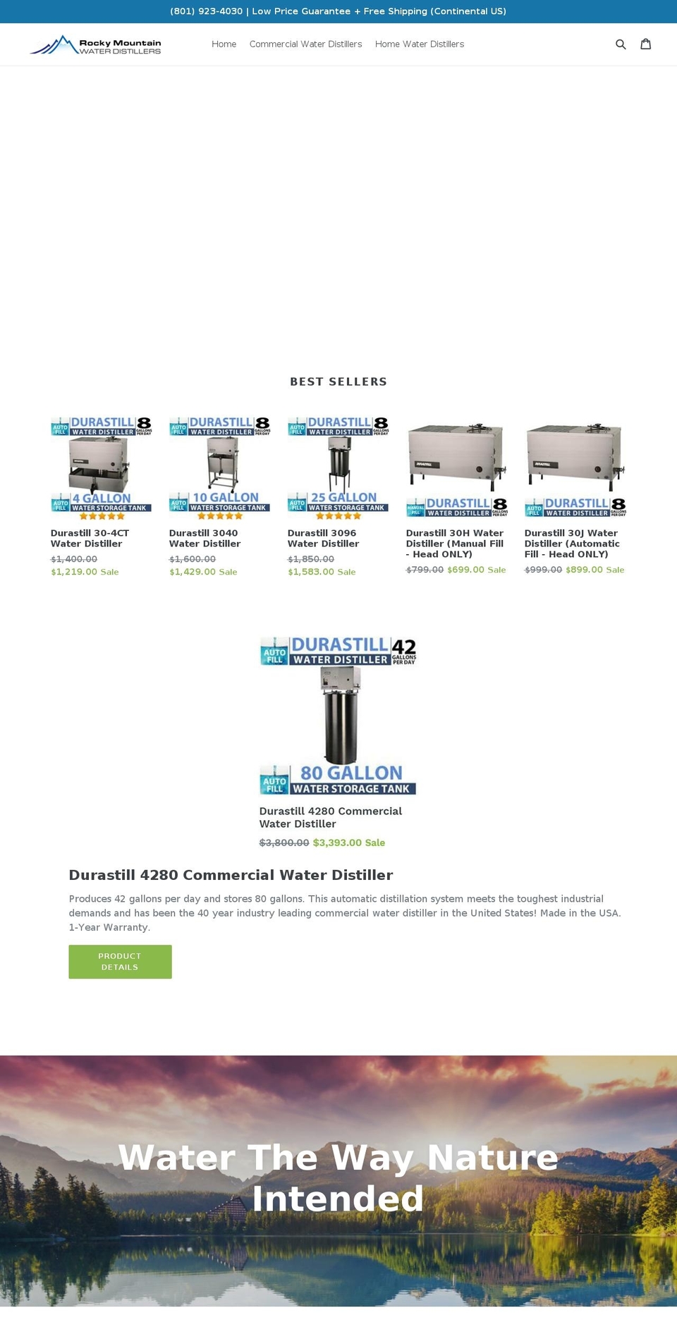rockymountainwaterdistillers.com shopify website screenshot