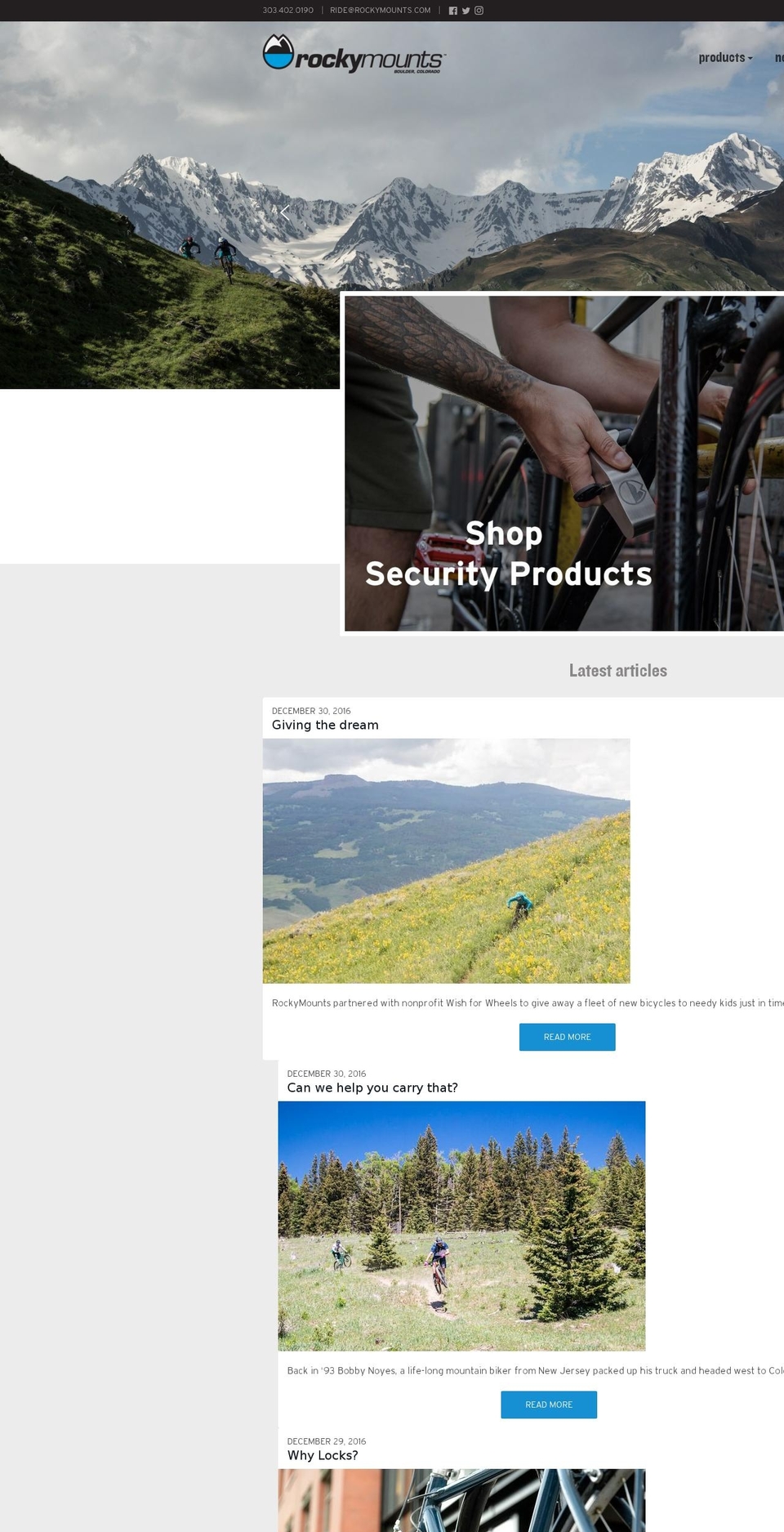 rockymounts.com shopify website screenshot