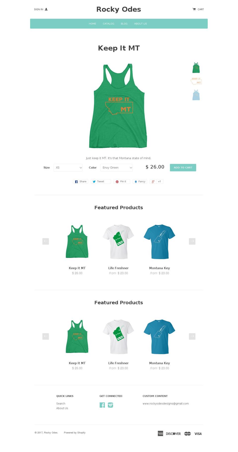 rockyodes.com shopify website screenshot