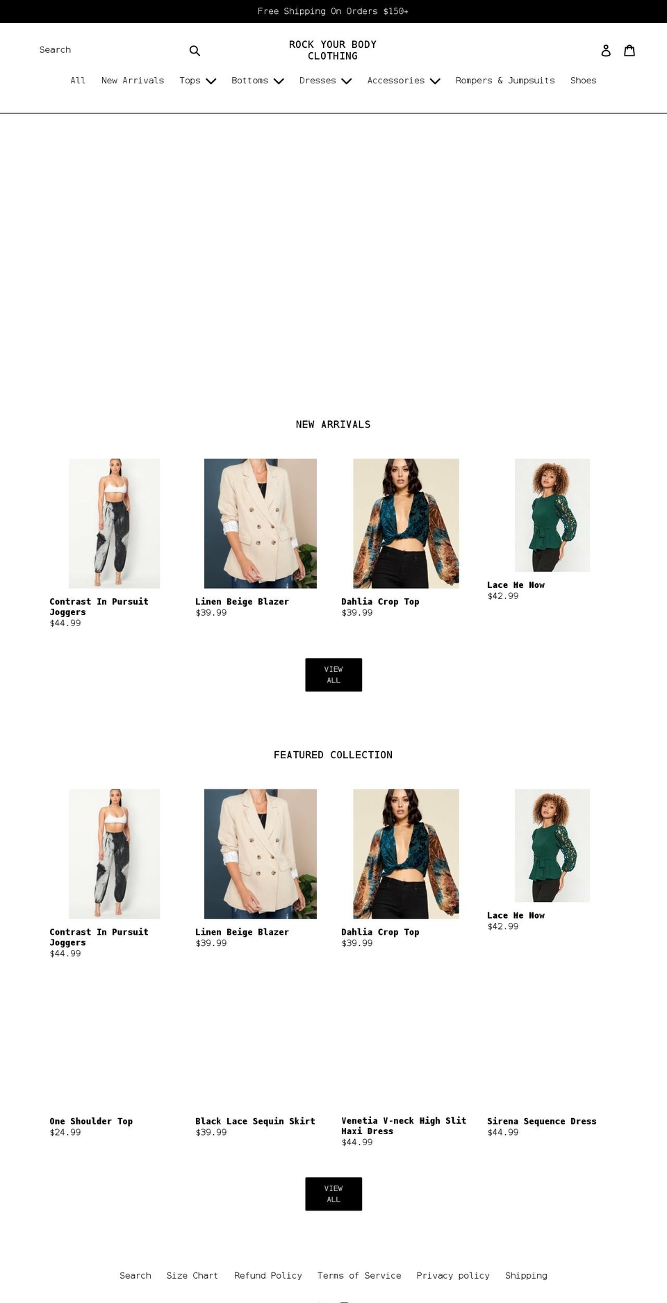 rockyourbodyclothing.com shopify website screenshot