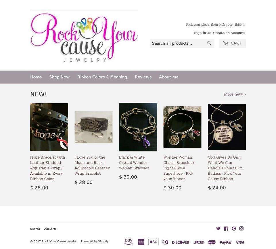 rockyourcausejewelry.com shopify website screenshot