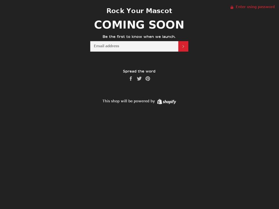 rockyourmascot.com shopify website screenshot