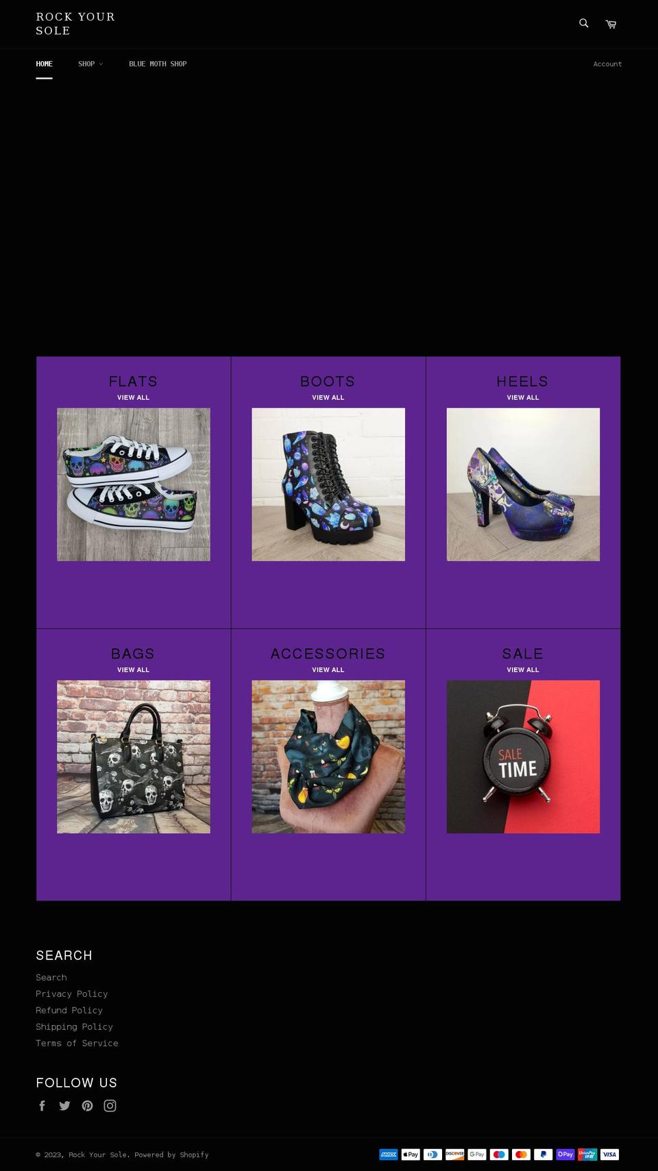 rockyoursole.co.uk shopify website screenshot