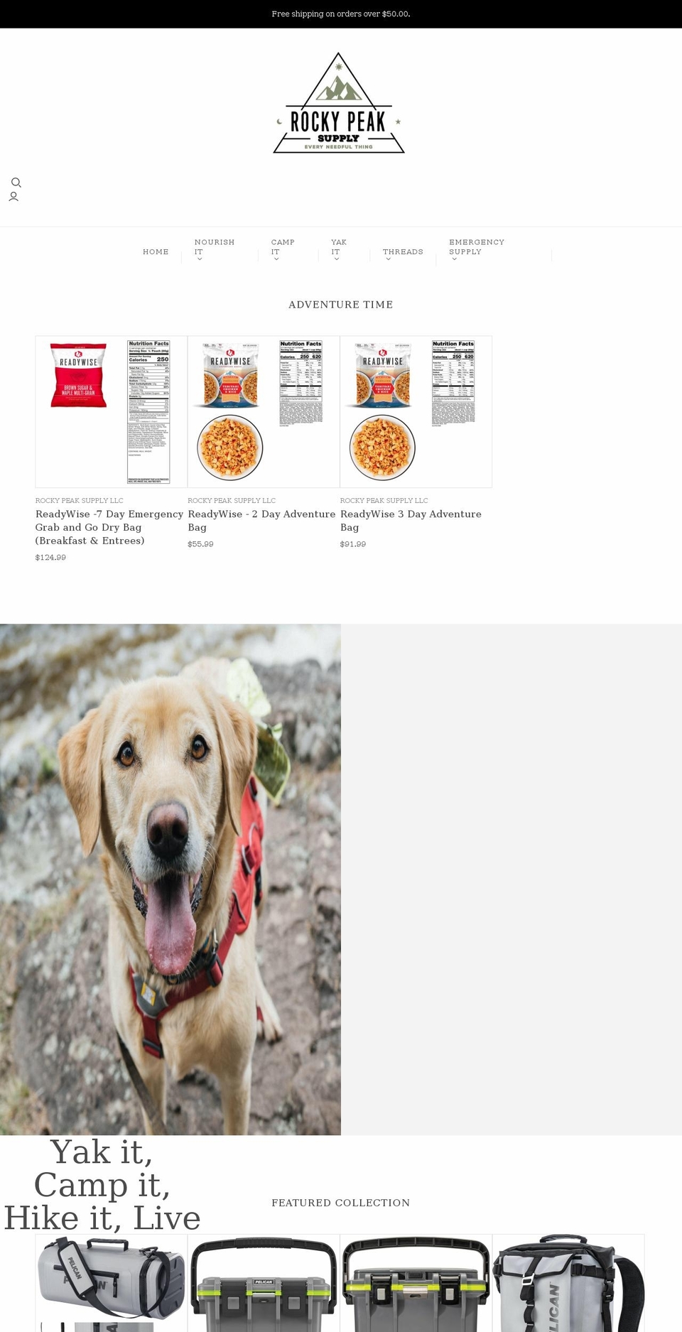 rockypeaksupply.com shopify website screenshot