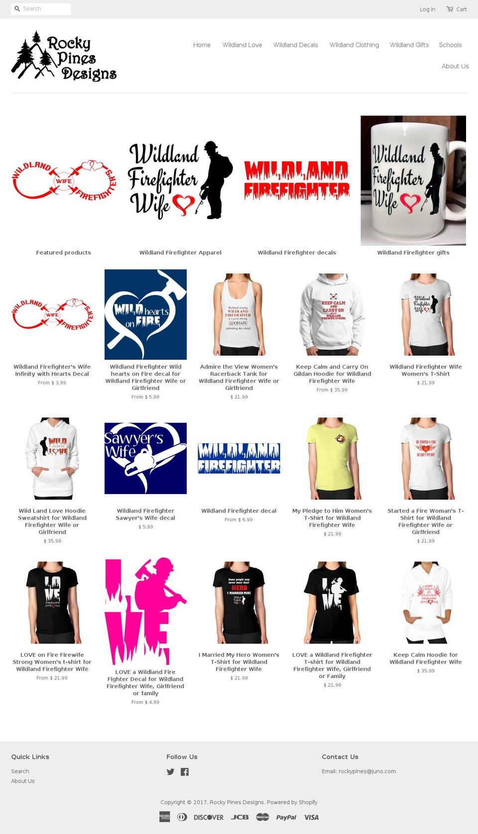 rockypinesdesigns.com shopify website screenshot