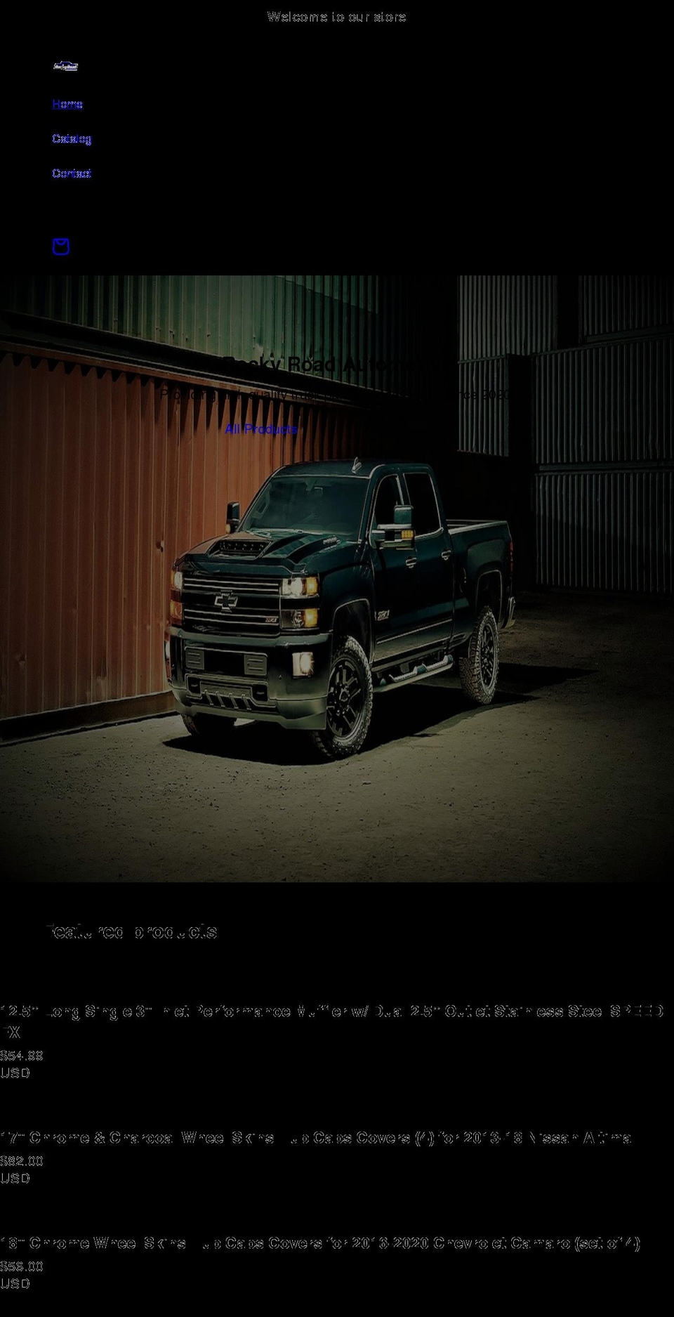 rockyroadautomotive.com shopify website screenshot