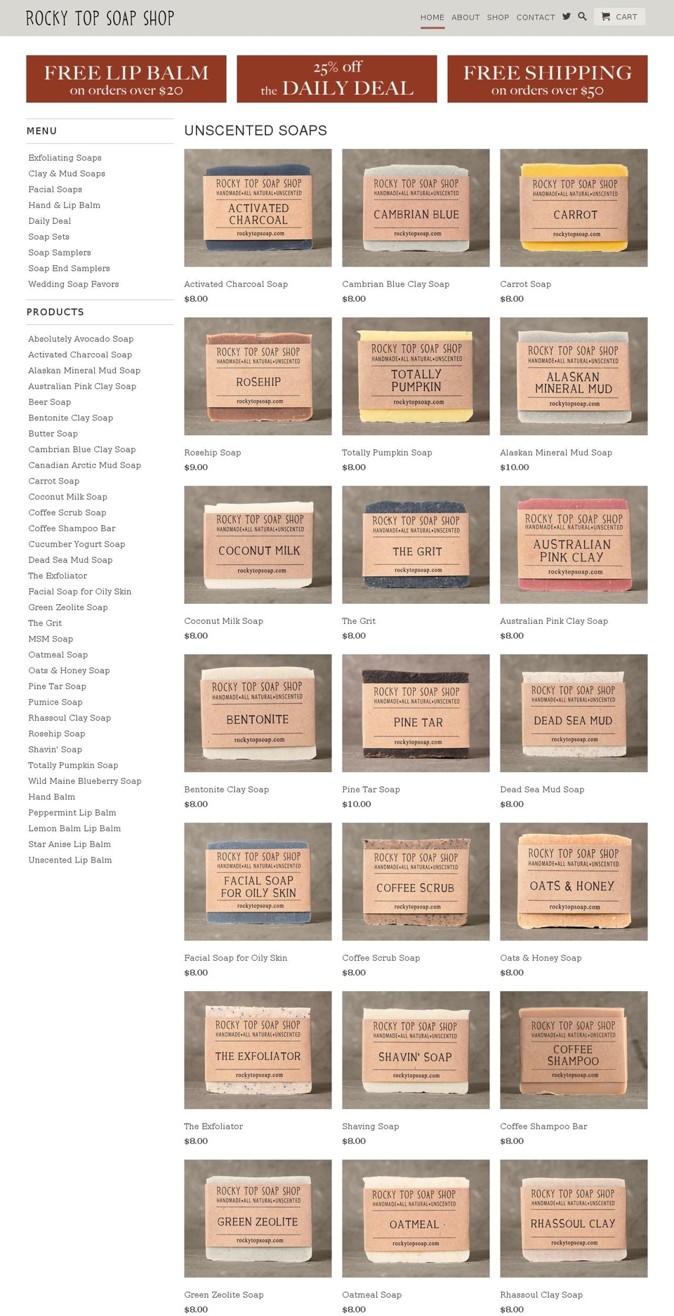 rockytopsoap.com shopify website screenshot