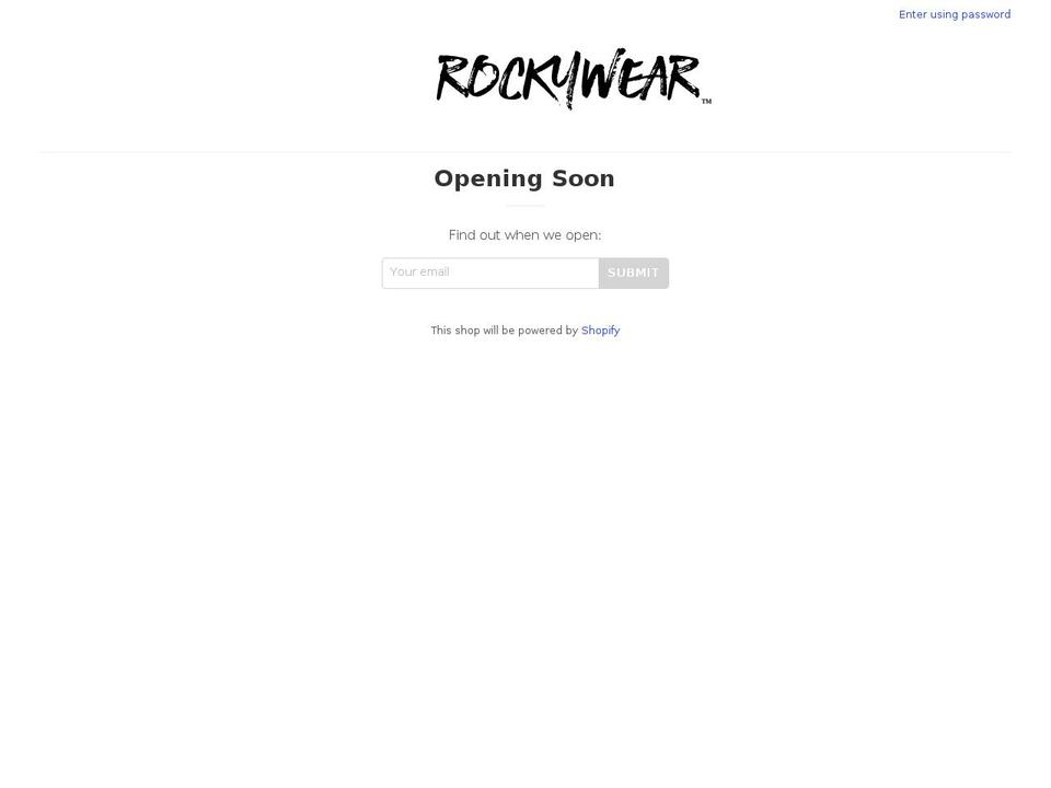 rockywear.org shopify website screenshot