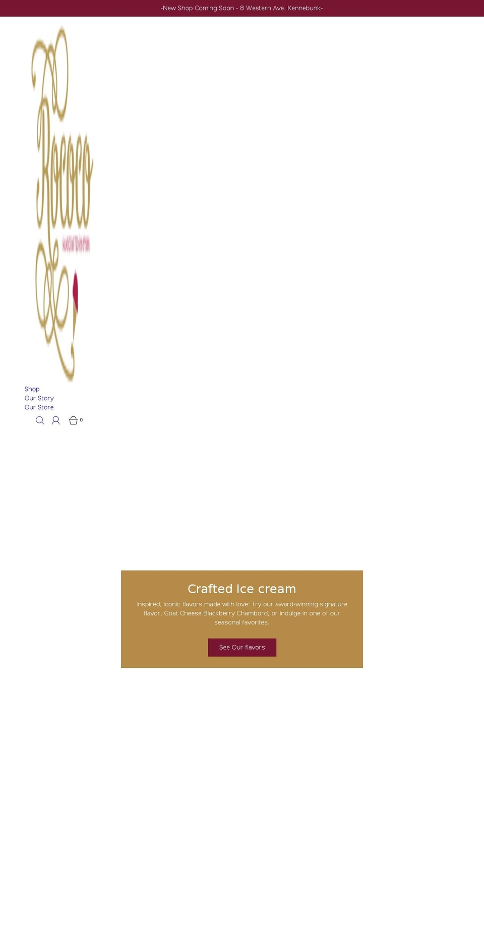 rococoicecream.com shopify website screenshot