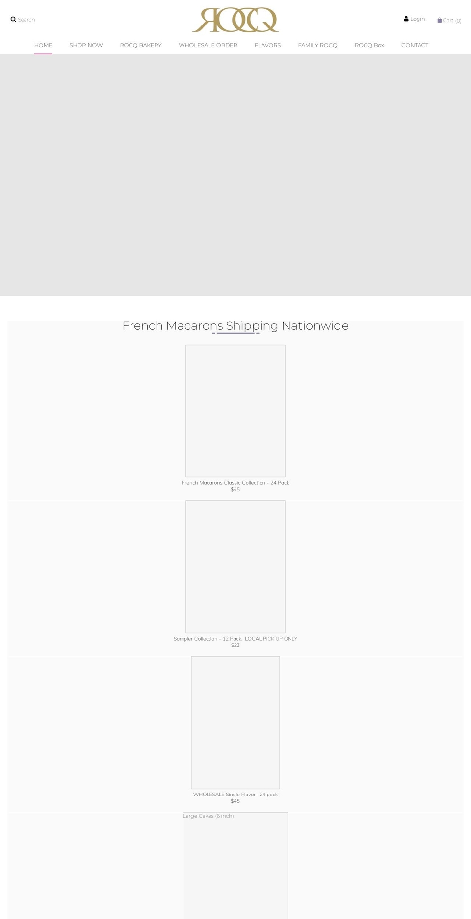 rocqmacarons.com shopify website screenshot