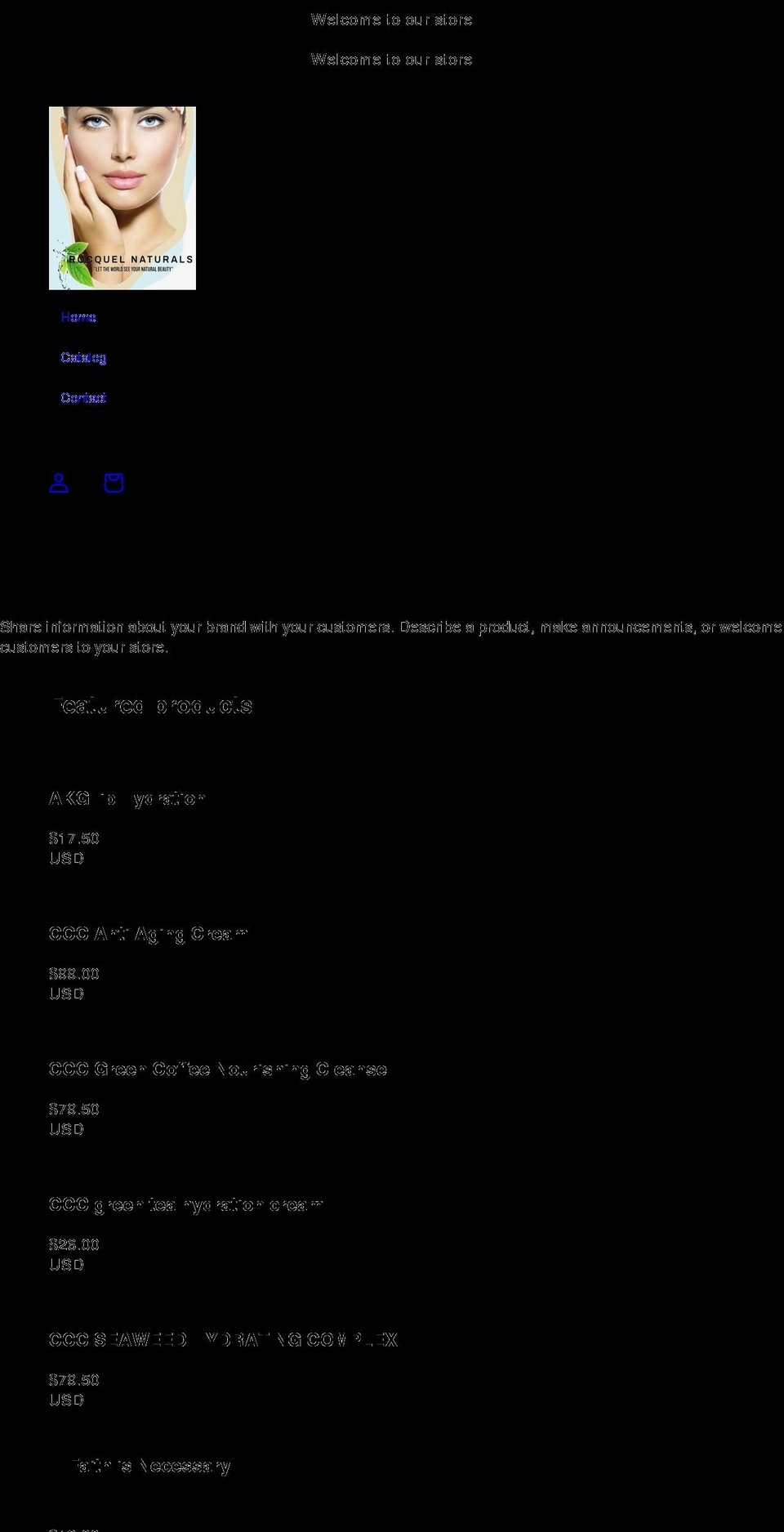 rocquelnaturals.com shopify website screenshot