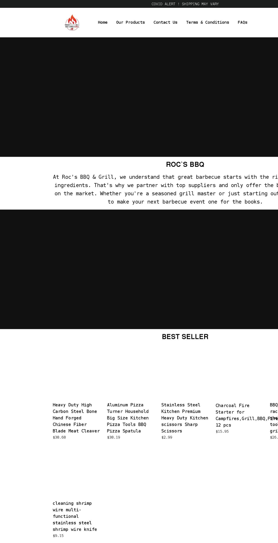 rocsbbq.com shopify website screenshot