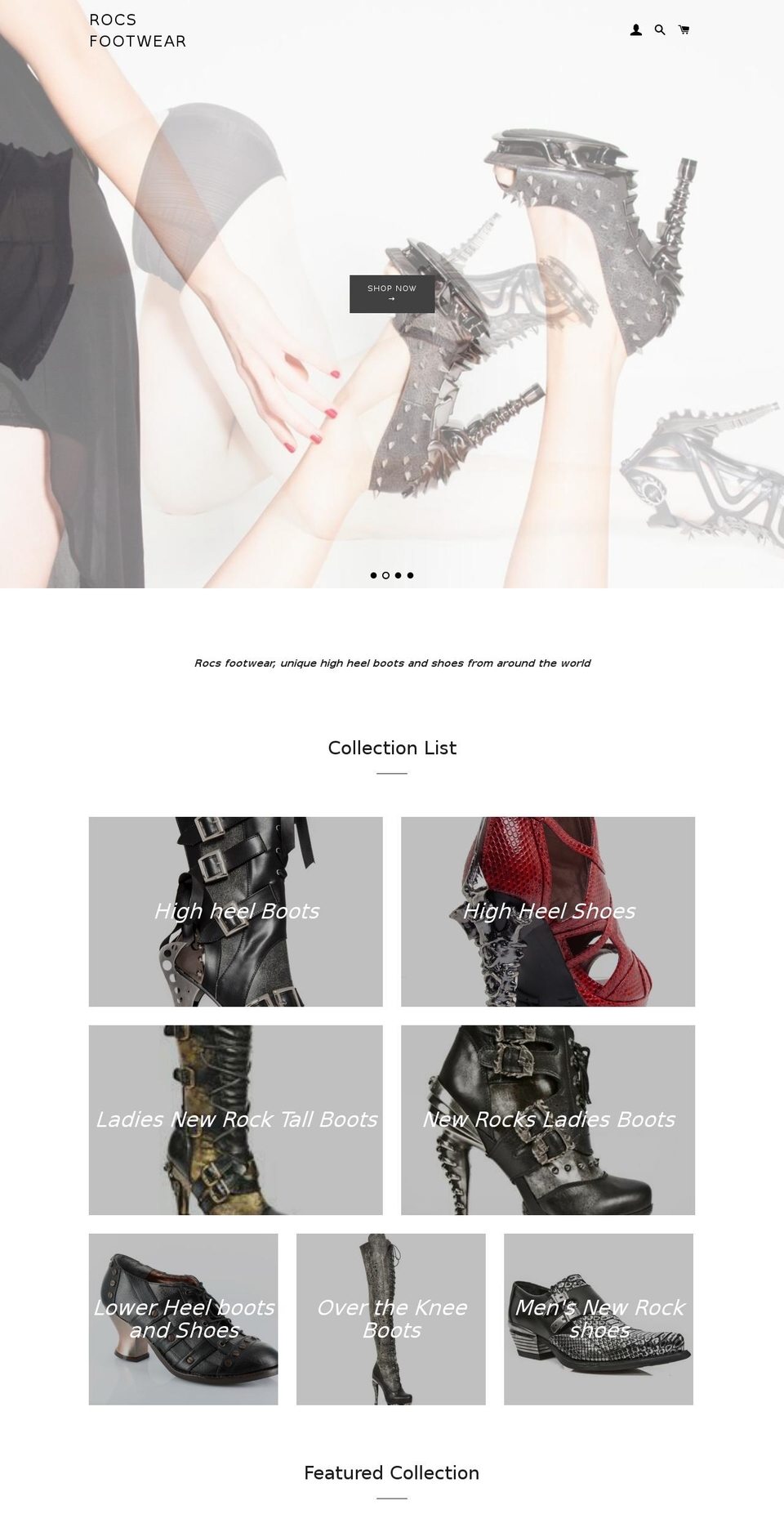 rocsfootwear.com — Shopify storefront screenshot