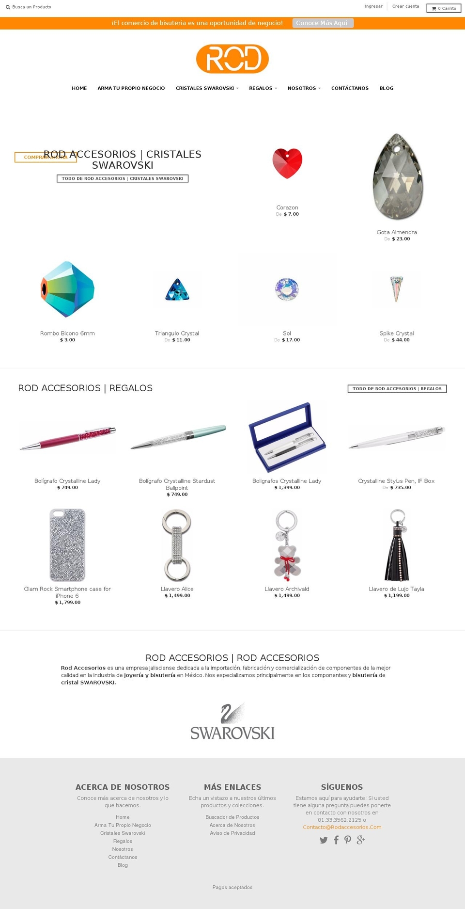 rodaccesorios.mx shopify website screenshot