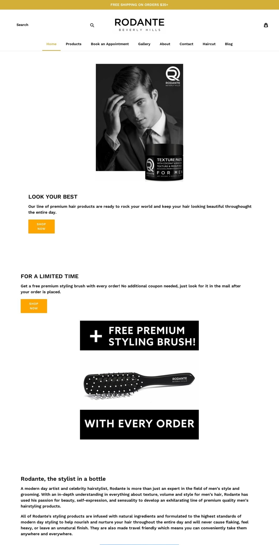 rodantestyles.com — Shopify storefront screenshot