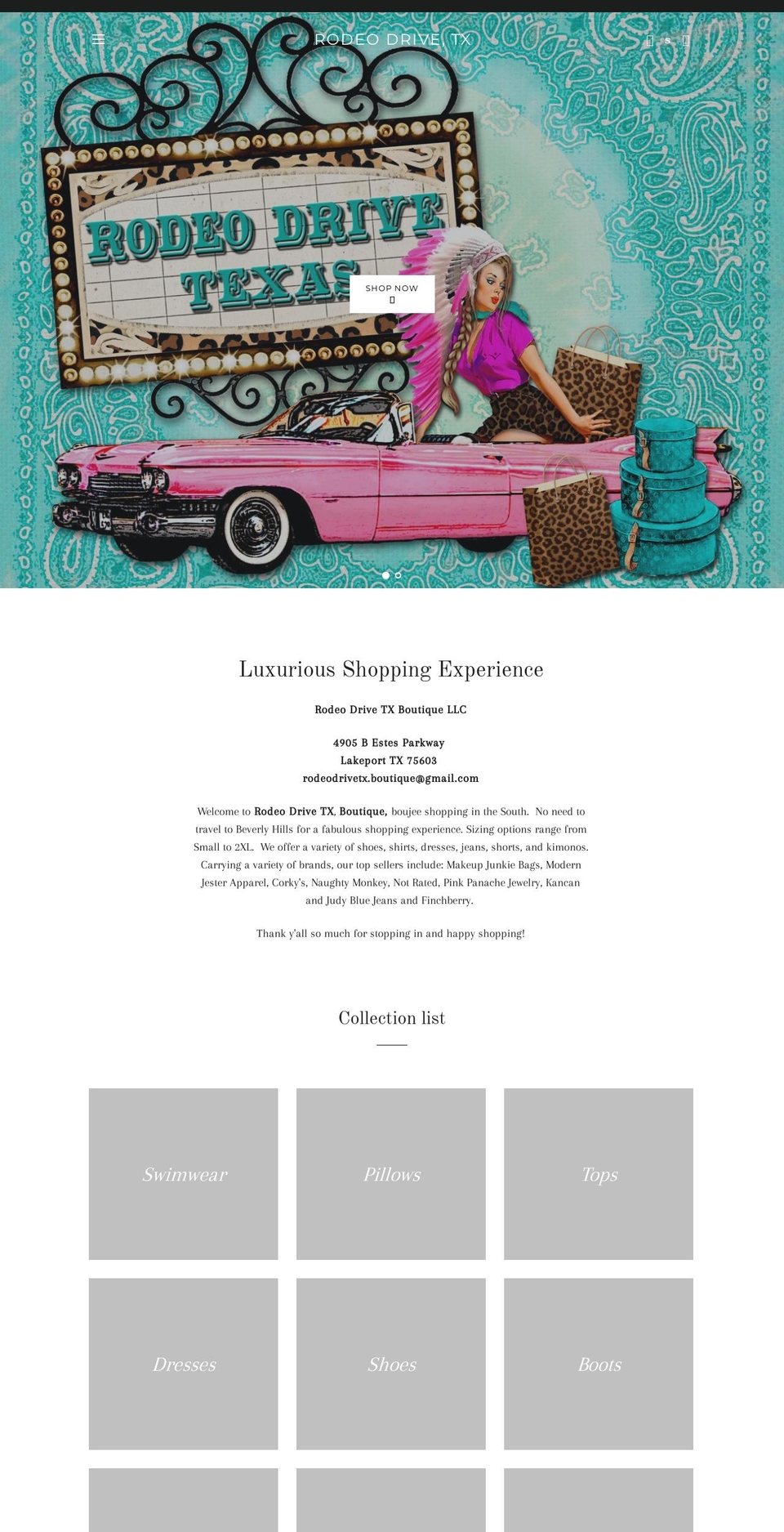 rodeodrivetx.com — Shopify storefront screenshot