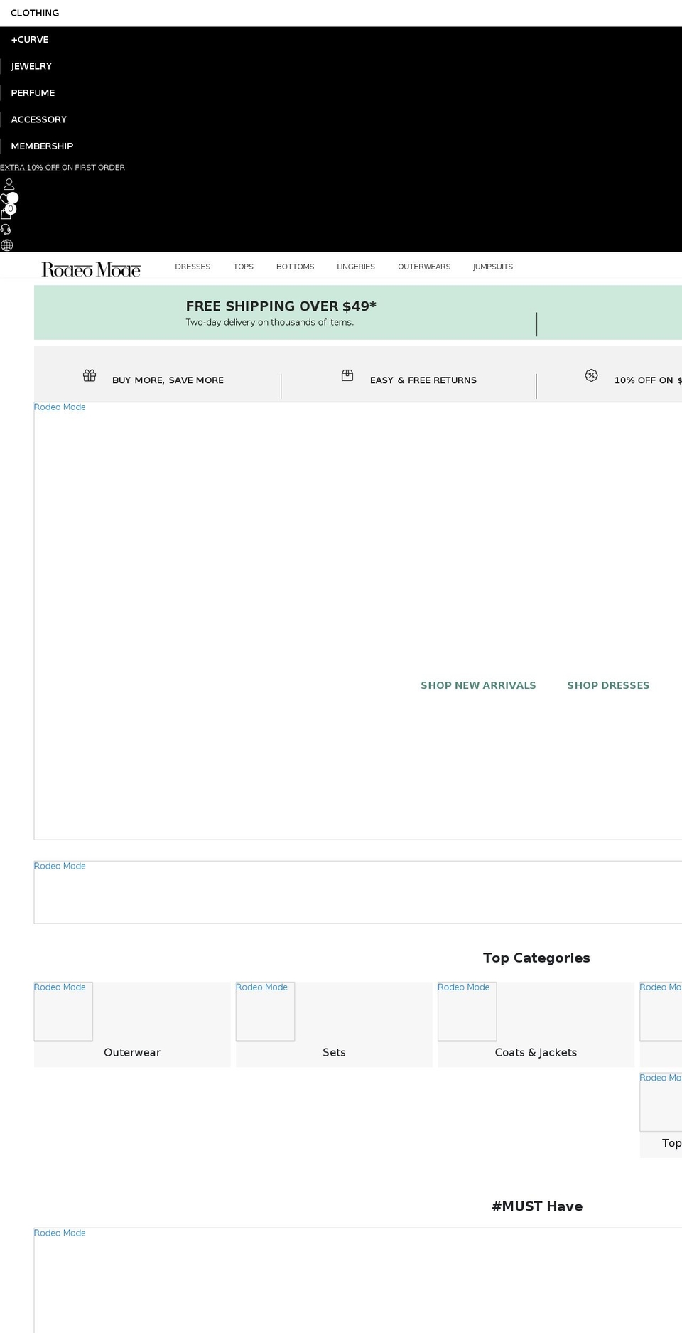 rodeomode.com shopify website screenshot