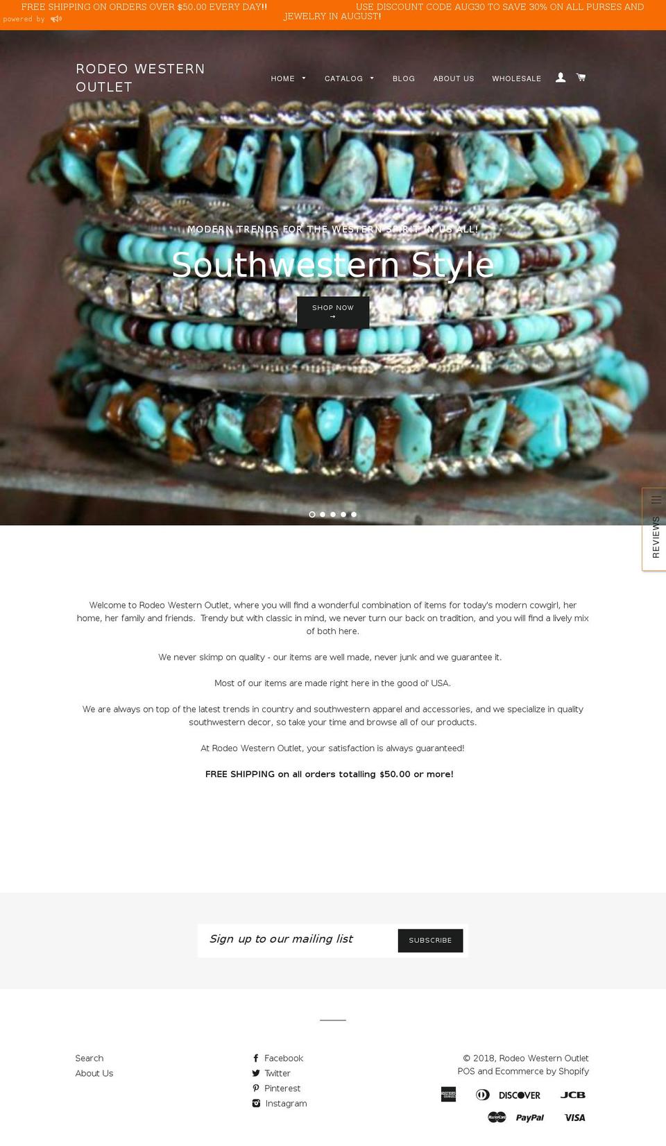 rodeowesternoutlet.com — Shopify storefront screenshot