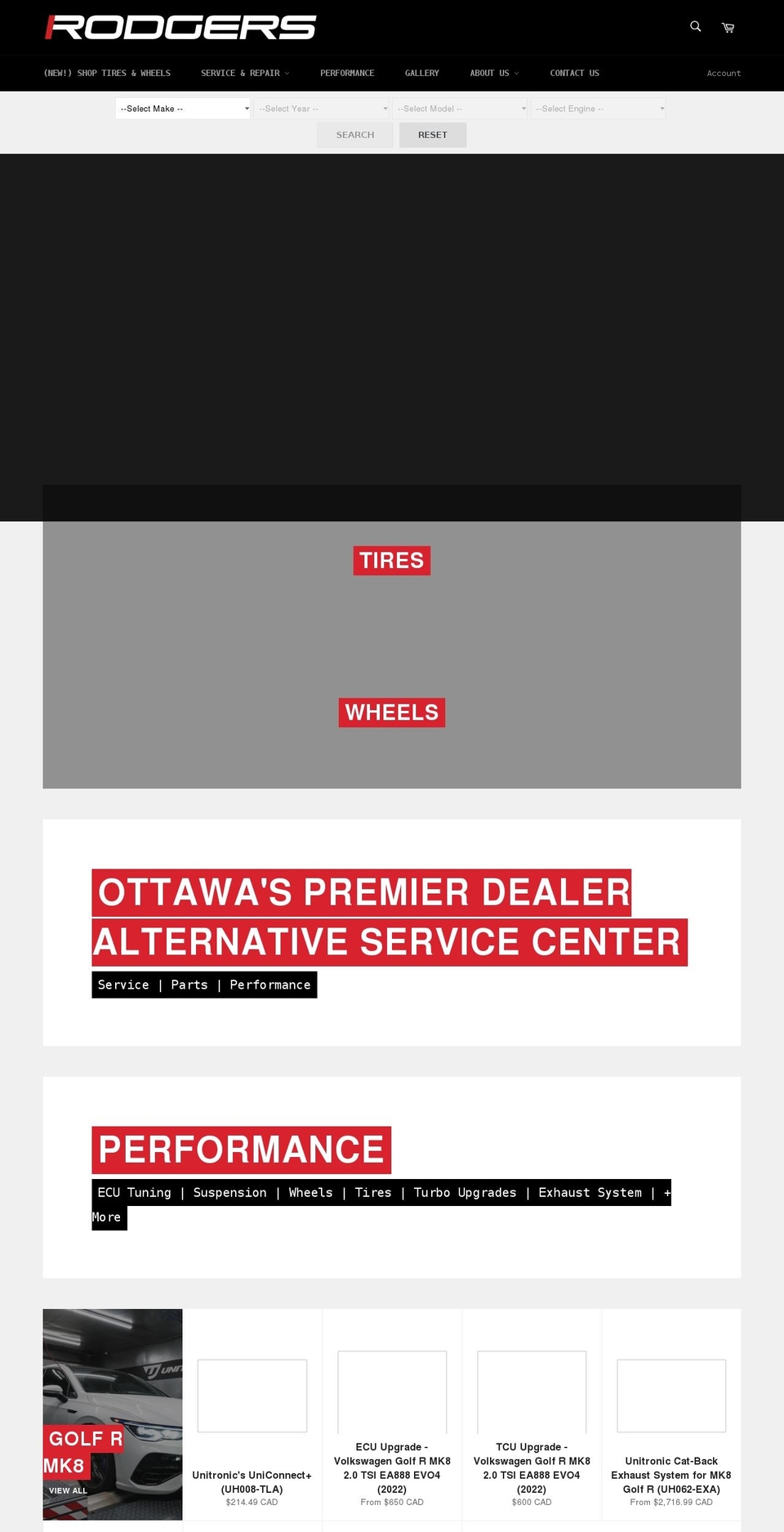 rodgersperformance.ca shopify website screenshot