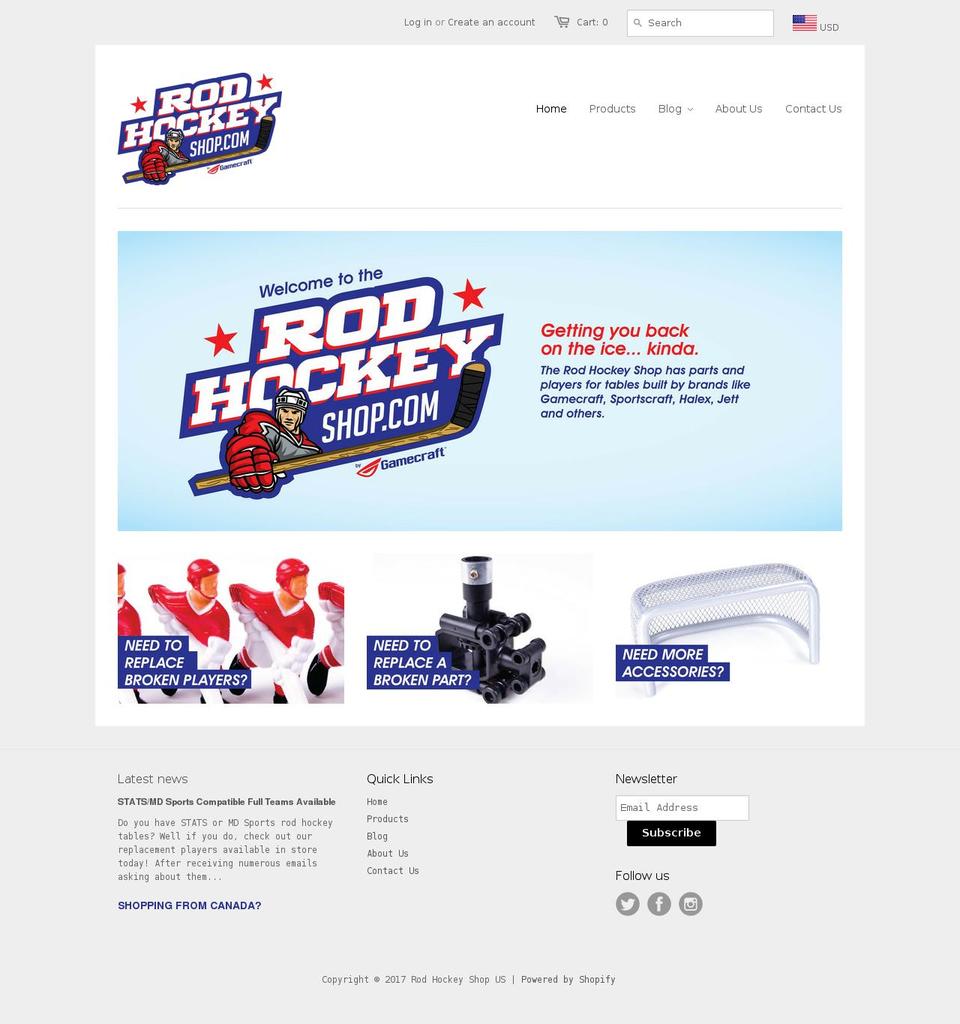 rodhockeyshop.com shopify website screenshot