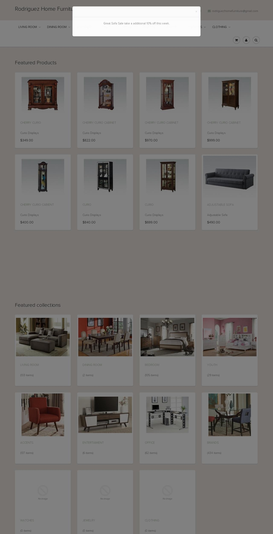 rodriguezhomefurniture.store shopify website screenshot