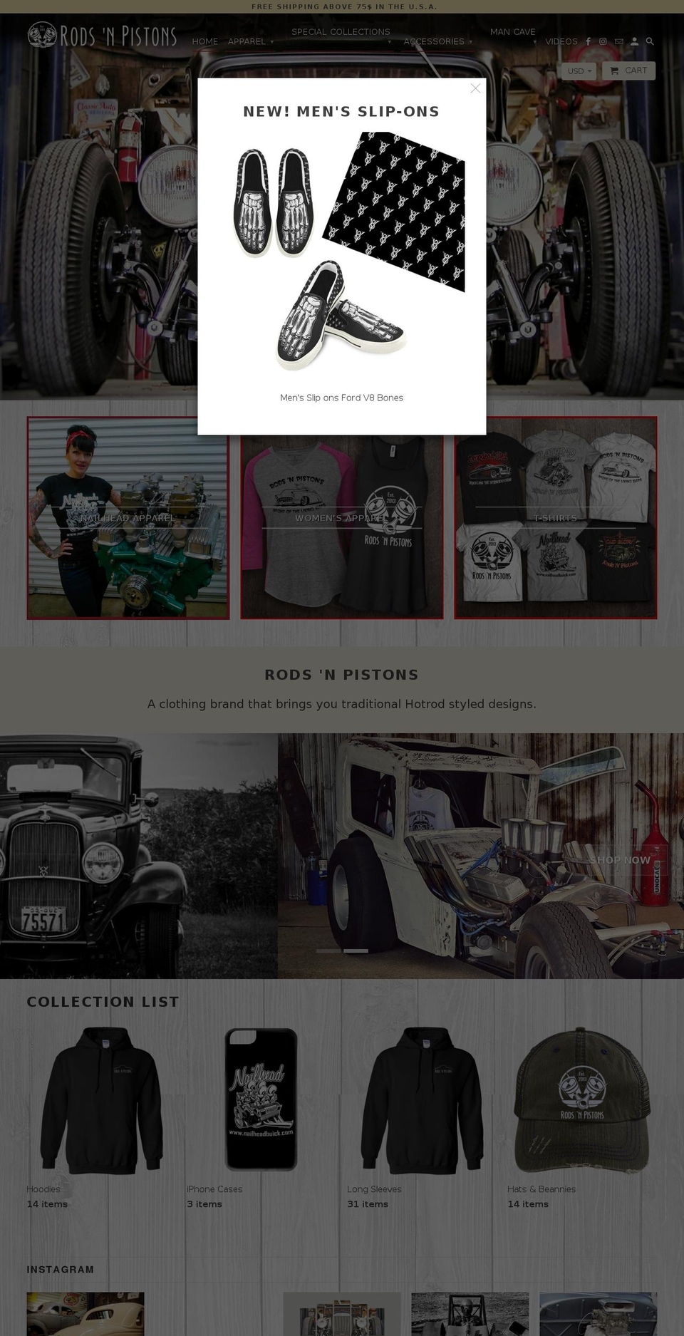 rodsnpistons.com — Shopify storefront screenshot